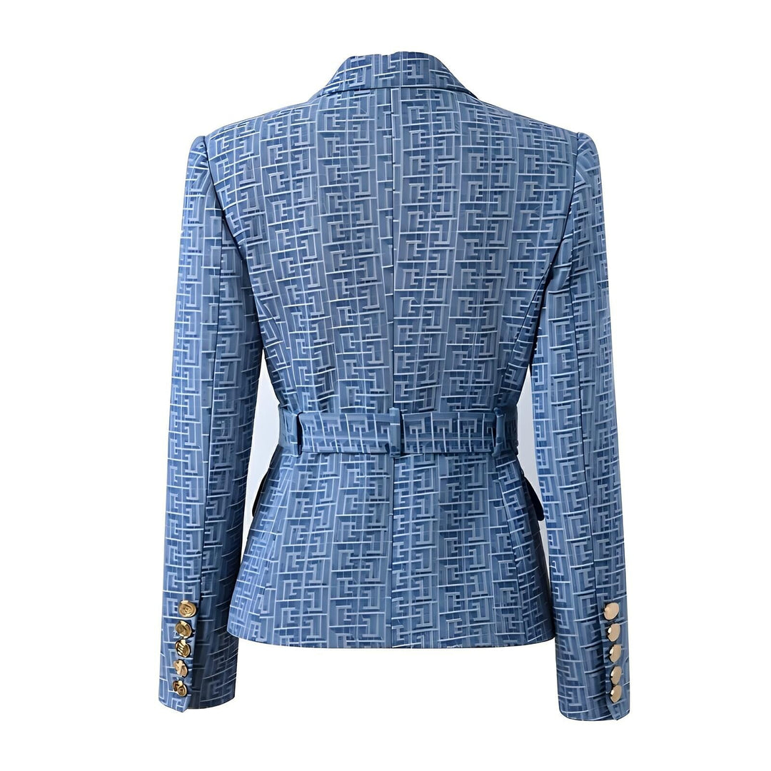 Bianca Belted Blazer - Denim Blue 