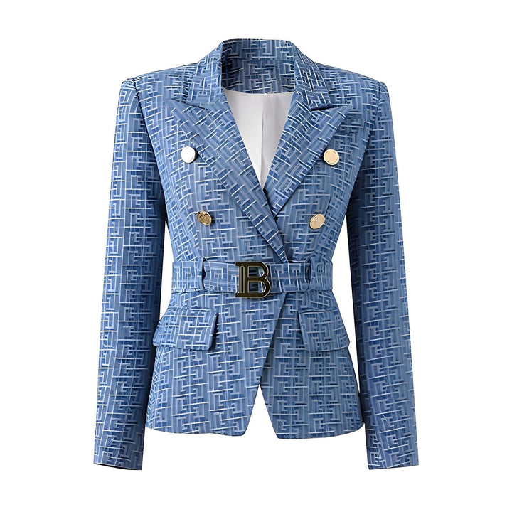 Bianca Belted Blazer - Denim Blue 