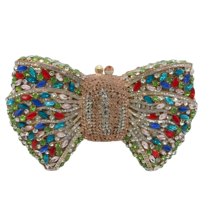 Bow Tie Rhinestone Clutch 