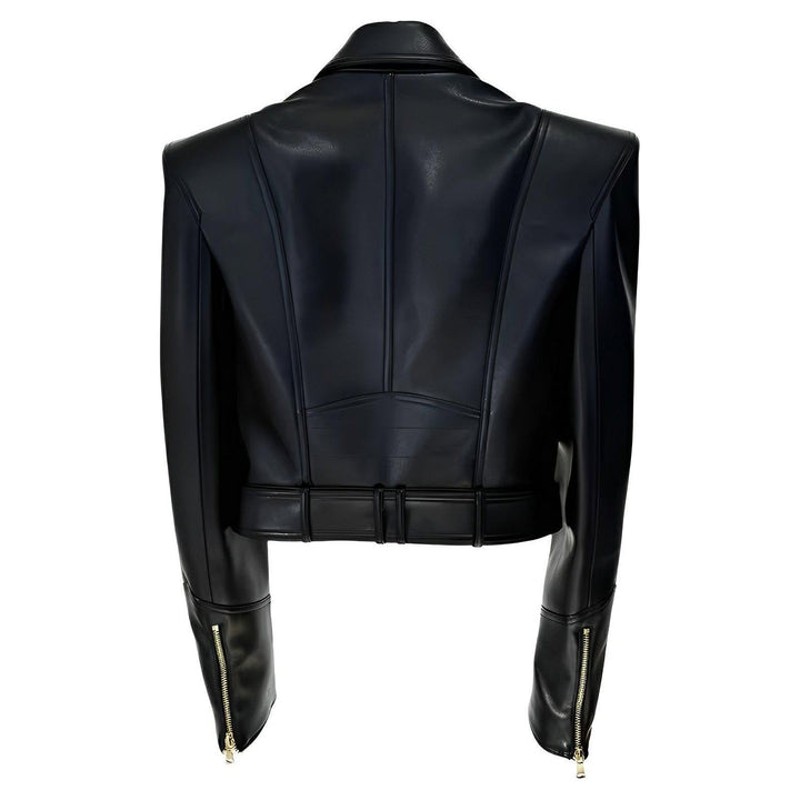 Calista Cropped Leather Jacket 