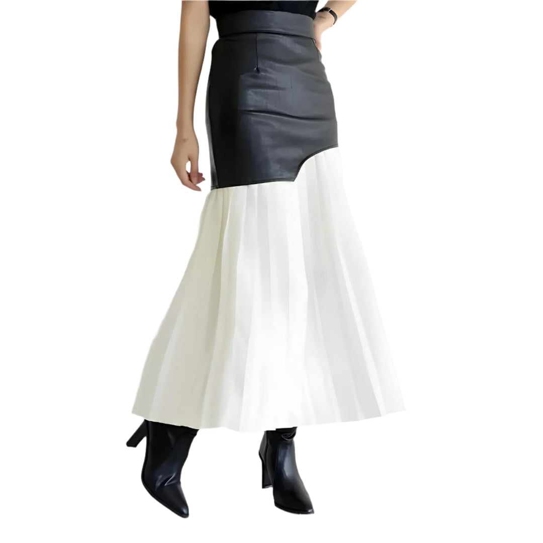 Darcy Contrast Panel Midi Skirt 