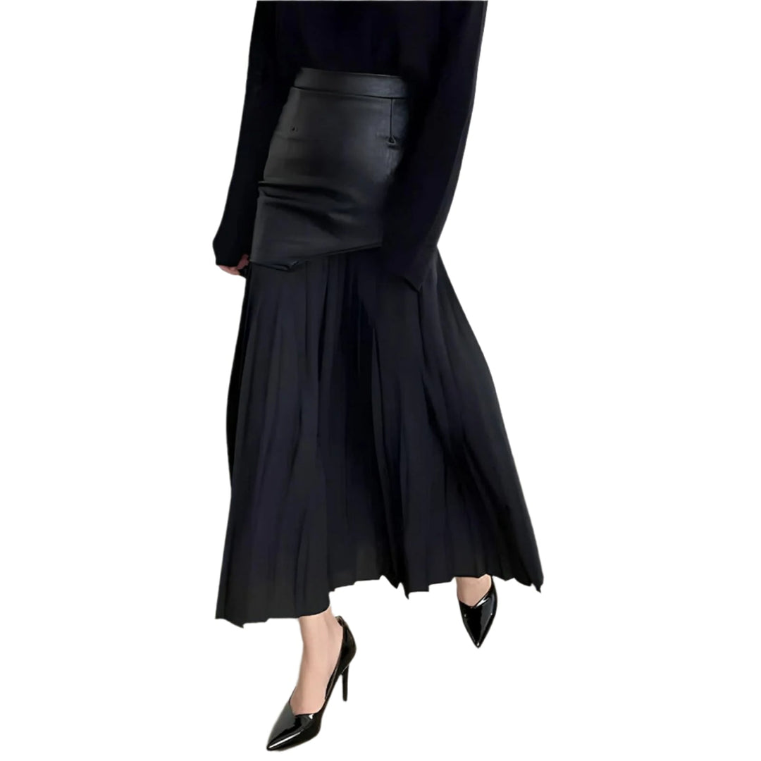 Darcy Contrast Panel Midi Skirt 