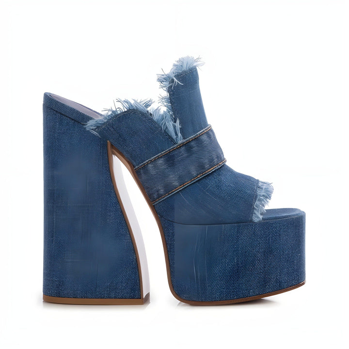 Denim Platform Pumps 