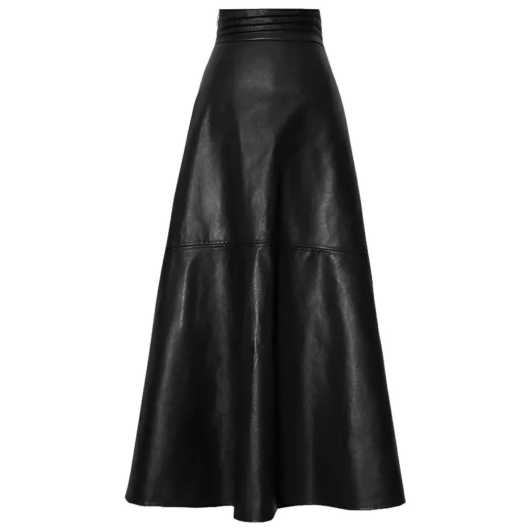 Elara Faux Leather Midi Skirt 