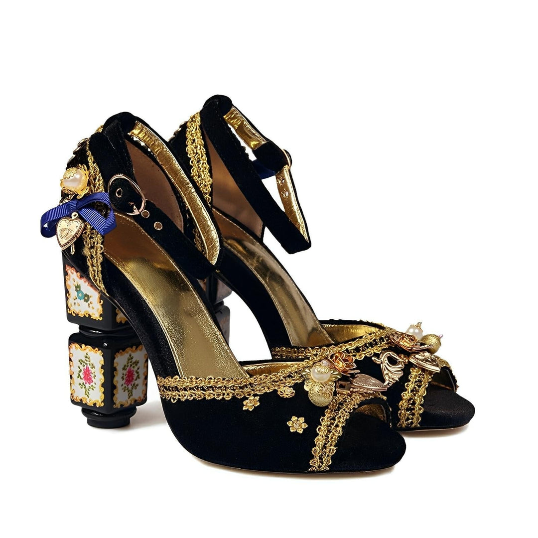 Empress Velvet Platform Sandals 