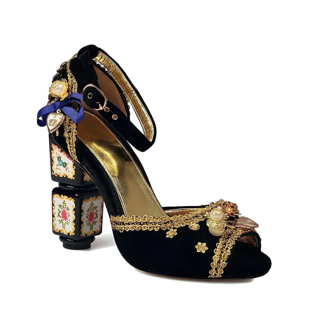 Empress Velvet Platform Sandals 