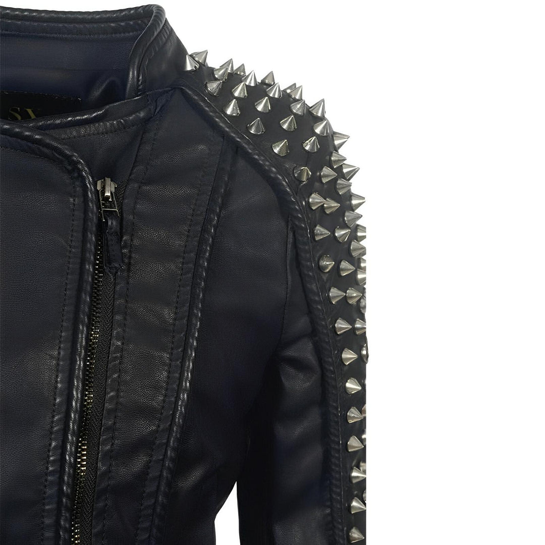 Gia Studded Leather Jacket 