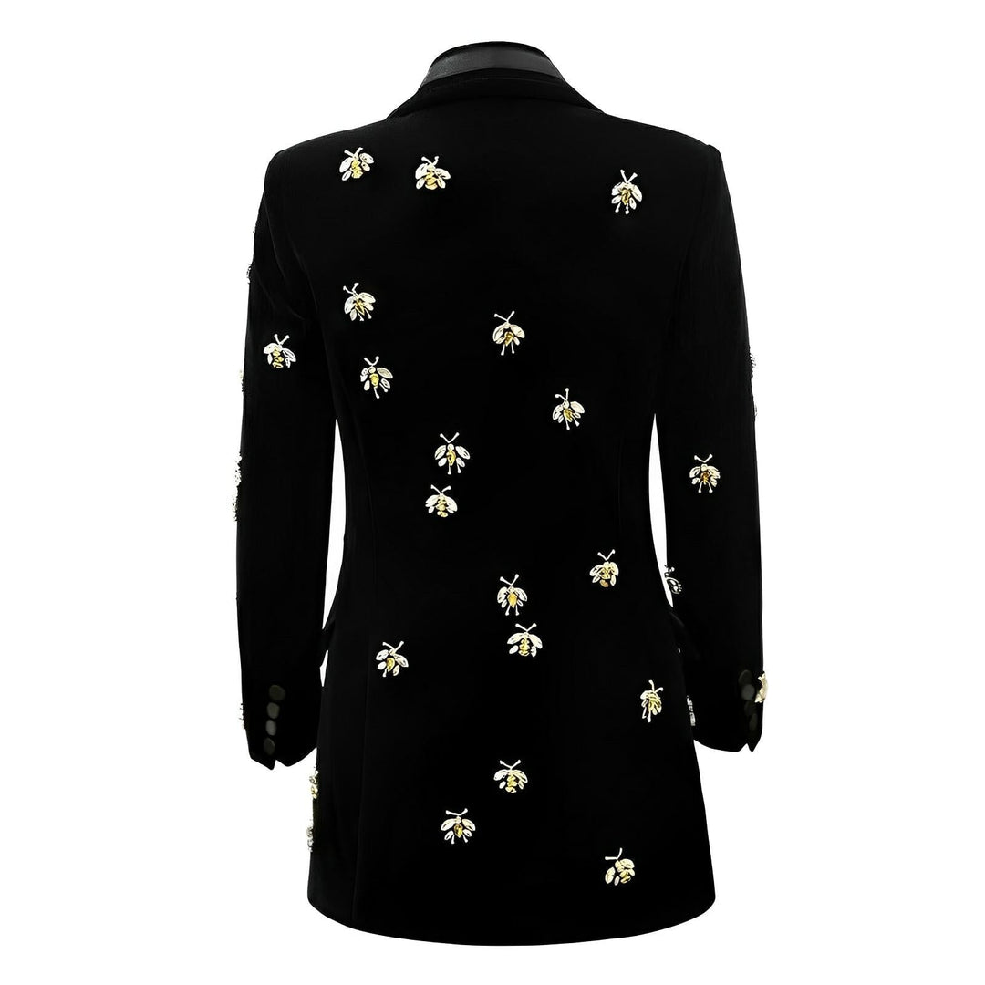 Giata Velvet Embroidered Blazer 