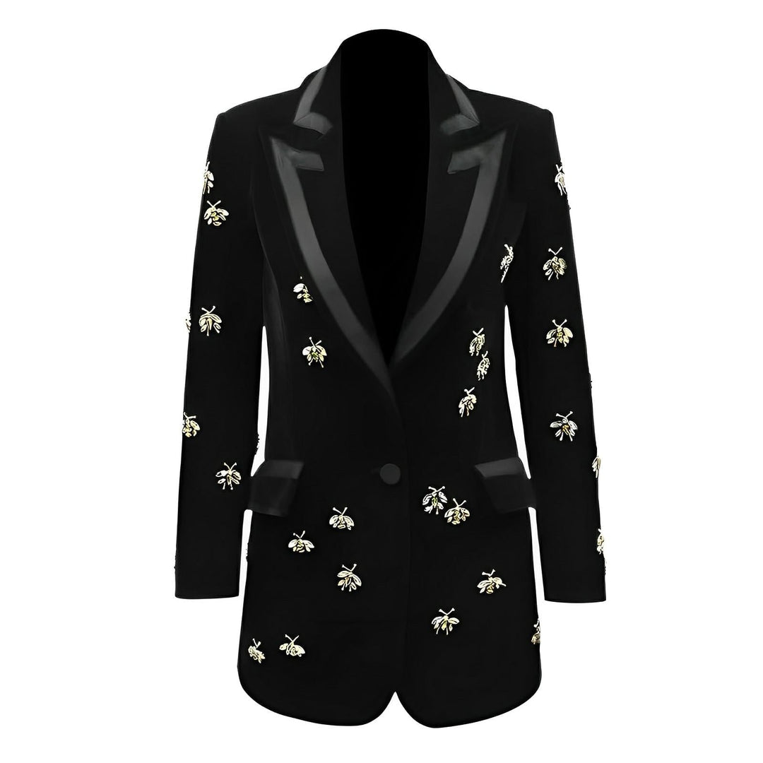 Giata Velvet Embroidered Blazer 