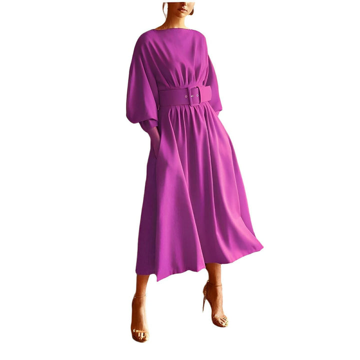 Hannah Midi Dress - Plum 