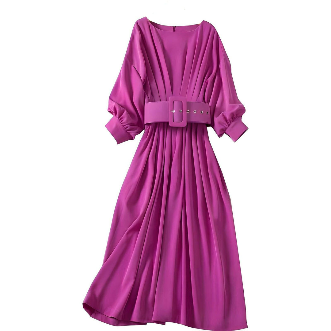 Hannah Midi Dress - Plum 