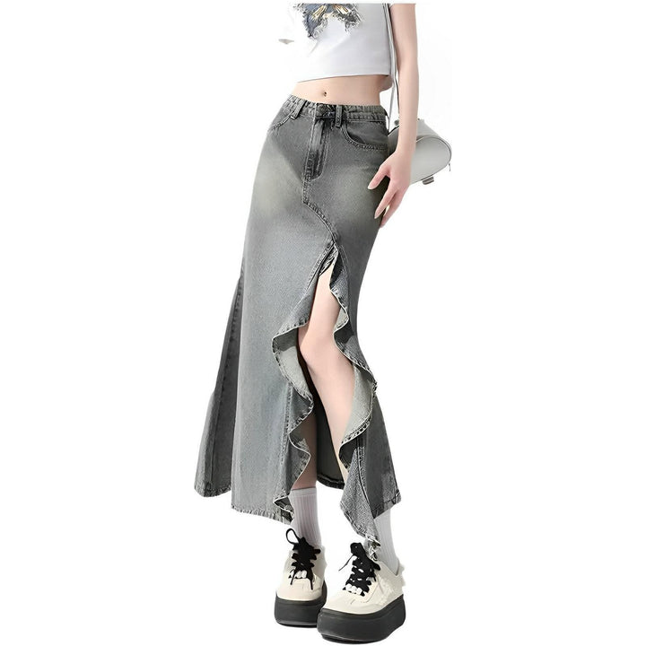 Indie Denim Midi Skirt 