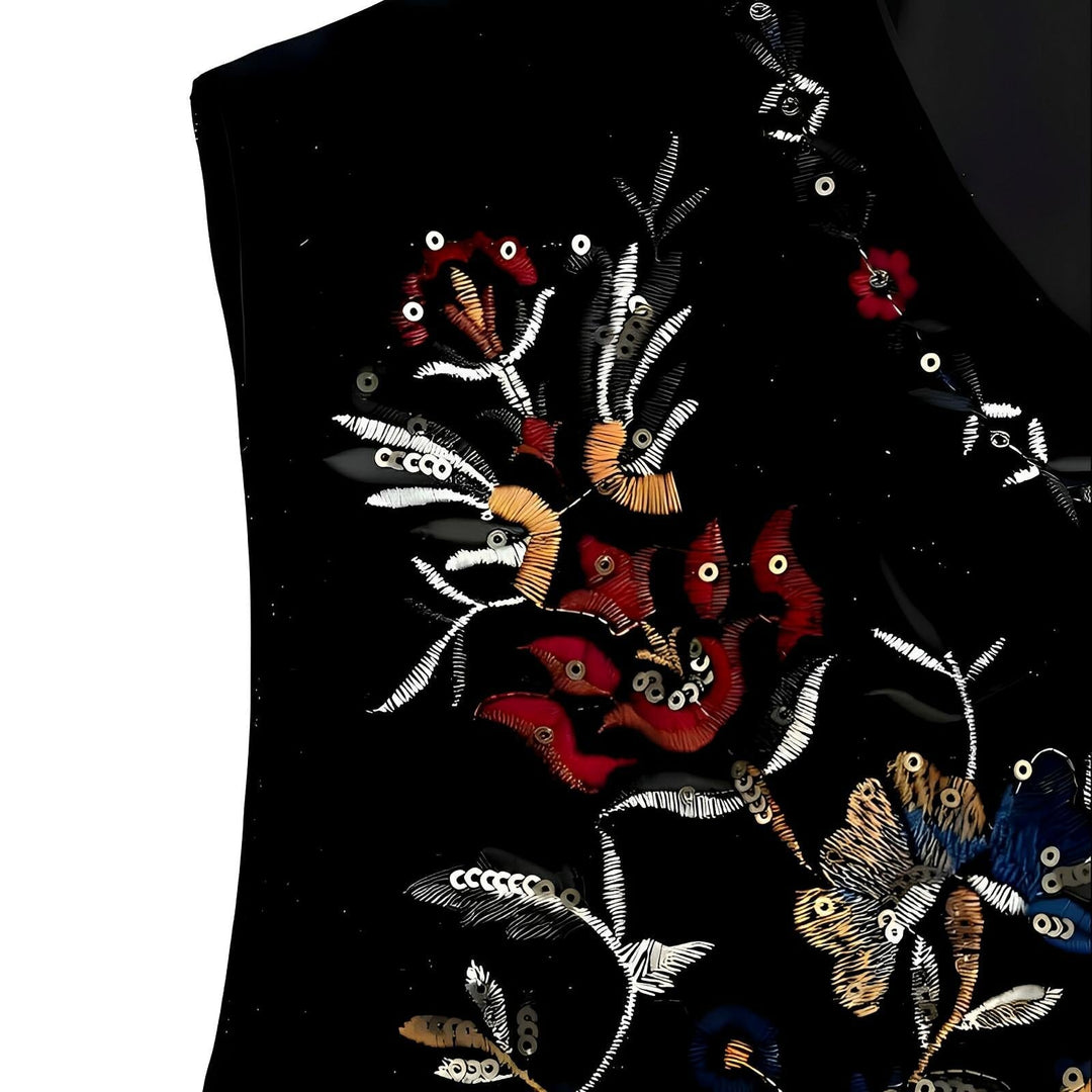 Madeline Velvet Embroidered Vest 