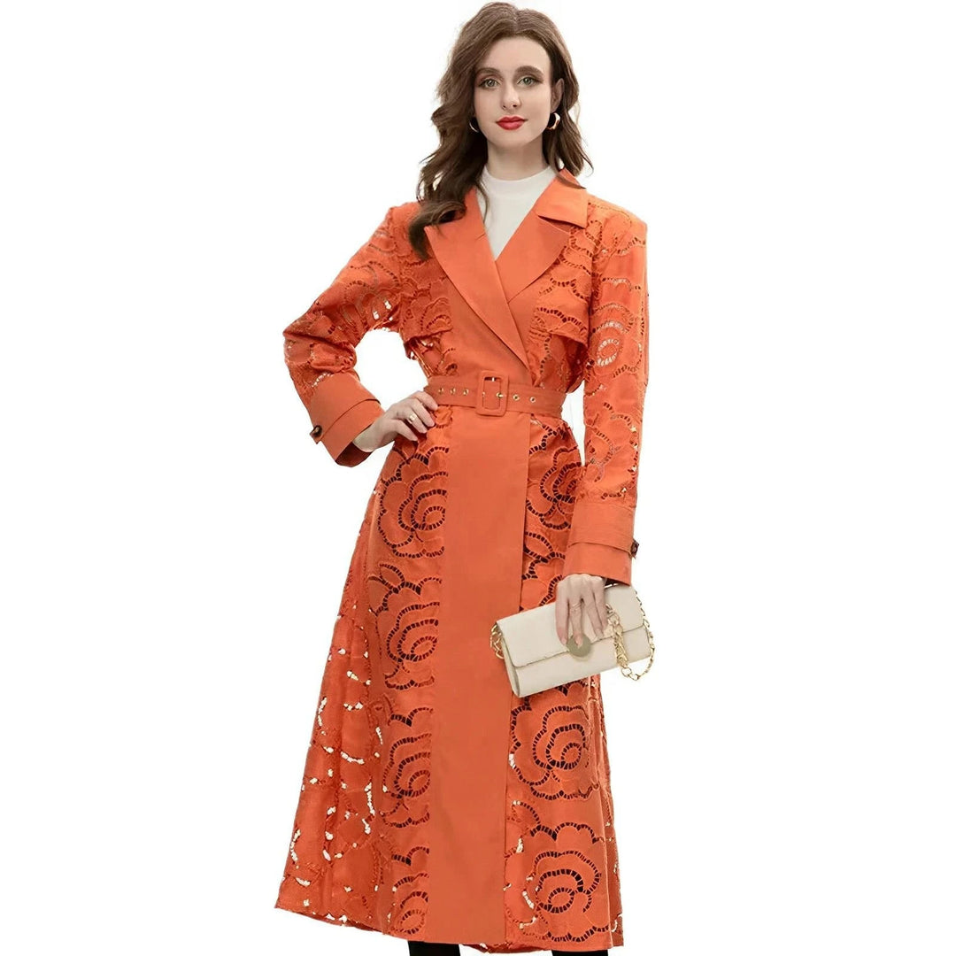 Nicolette Embroidered Trench Coat 