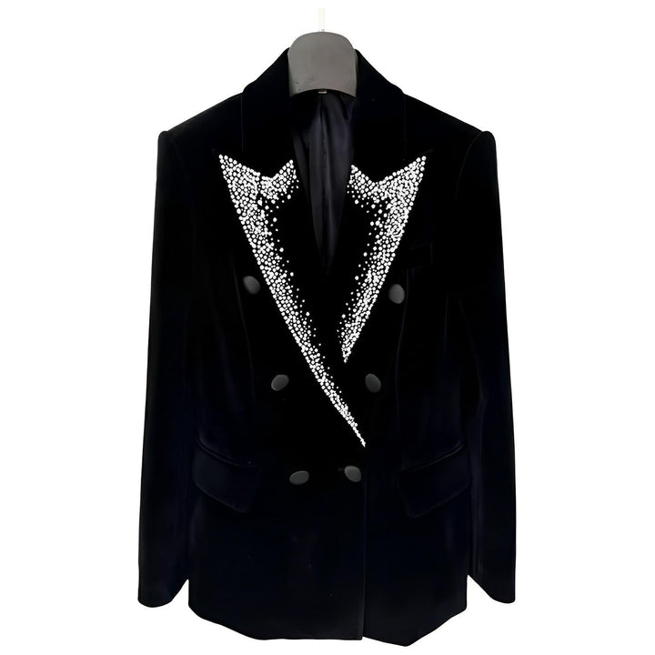 Piora Velvet Rhinestone Blazer 