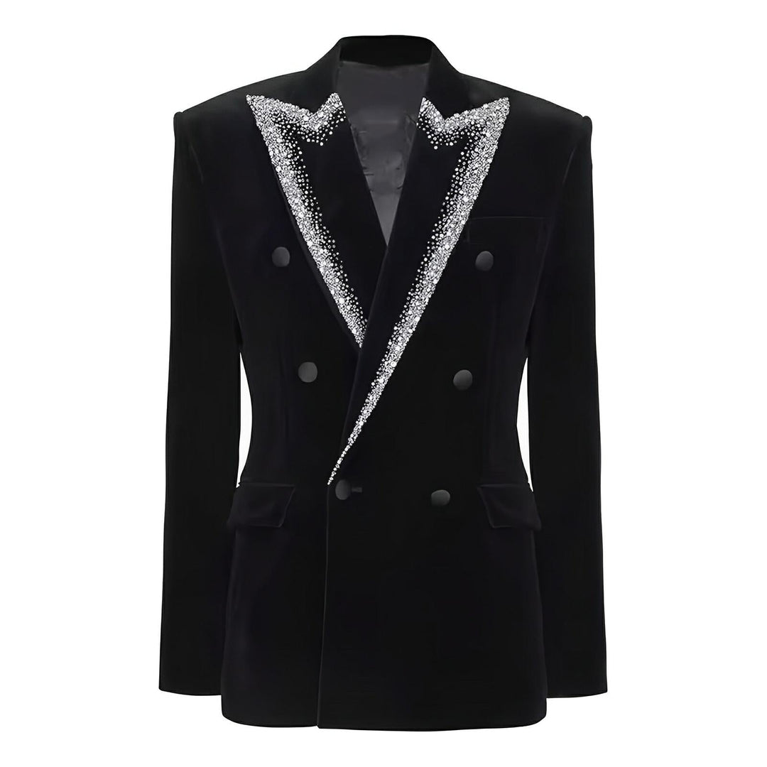 Piora Velvet Rhinestone Blazer 