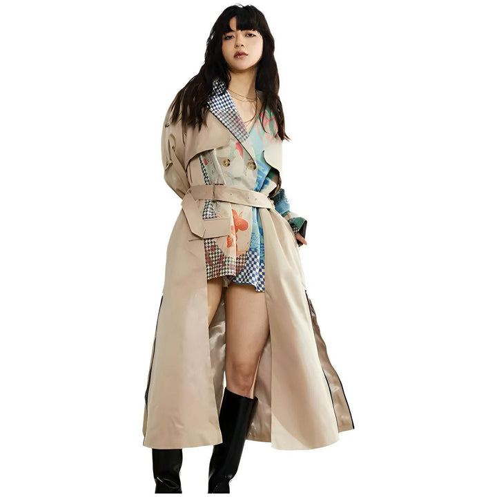 Tessa Contrast Panel Trench Coat 