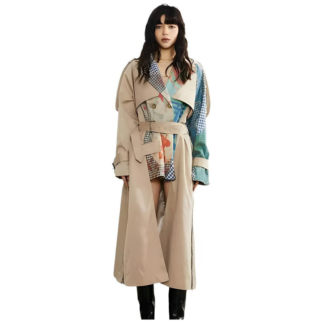 Tessa Contrast Panel Trench Coat 