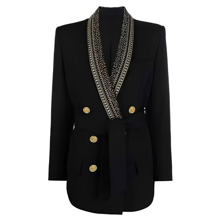 Vivienne Belted Rhinestone Blazer 