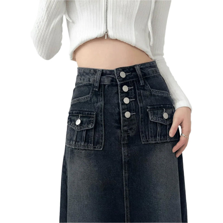 Whitney Denim Maxi Skirt 